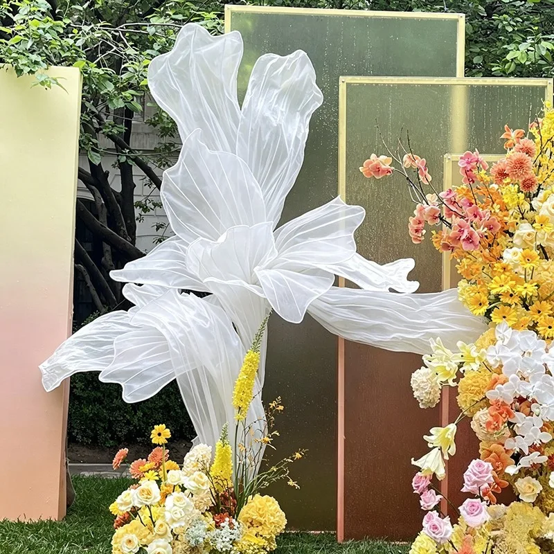 Fleur géante artificielle en maille de soie Organya pour décoration de mariage DIY, mur de fond, fête d'anniversaire, scène, fenêtre, décoration intérieure