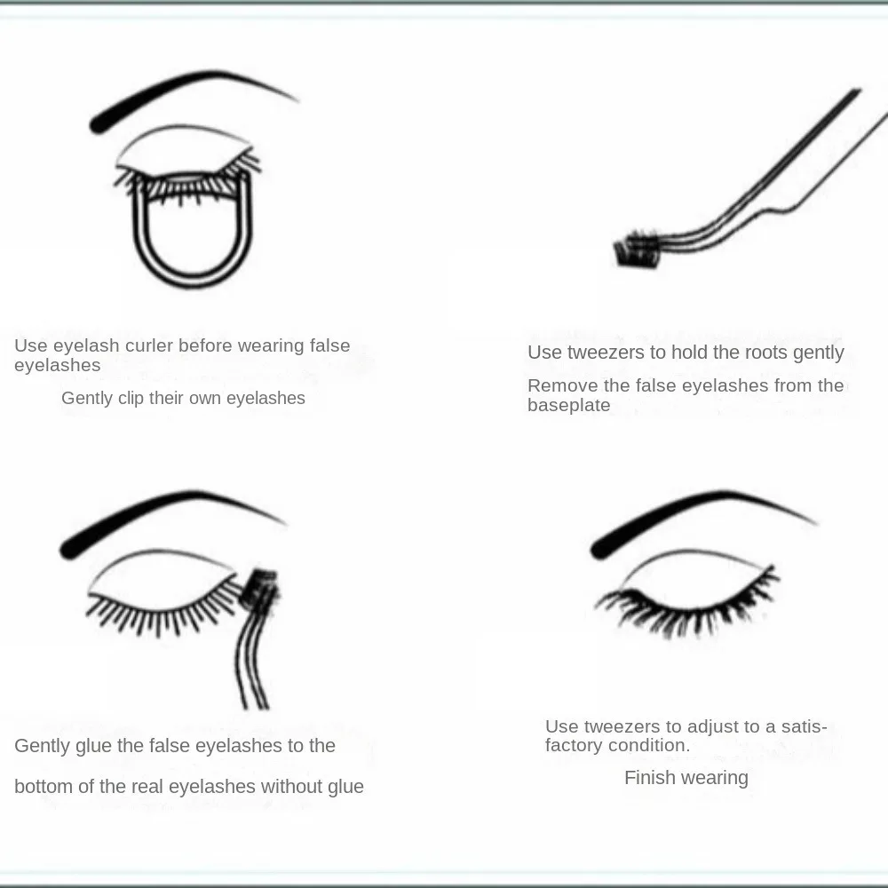 Ciglia finte naturali soffici senza colla Arricciatura naturale Ciglia finte autoadesive Occhio Manga Senza colla Cluster di ciglia Abbigliamento quotidiano