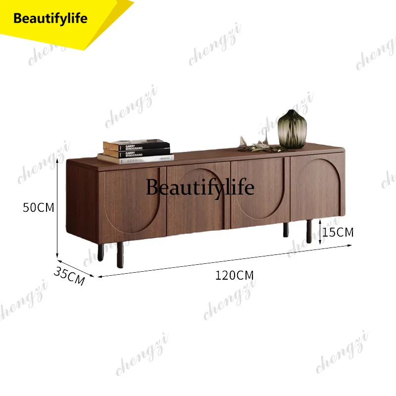 A17 Italian Practical Tv Cabinet Unique Curved Premium Elegant Tv Cabinet Wooden Spacious Meuble De Télévision Furniture Home