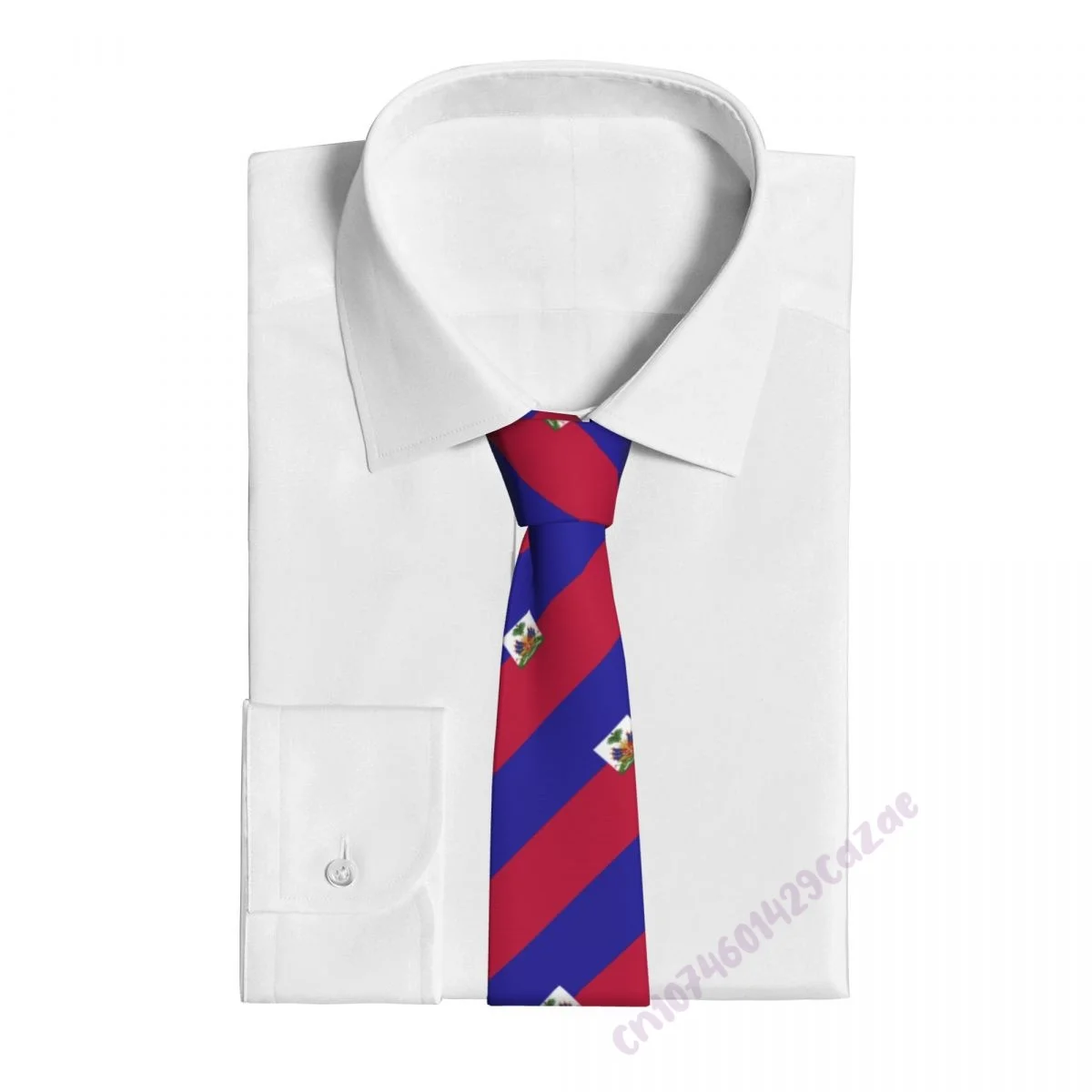 Haiti Flag Neck Ties For Men Women Casual Plaid Tie Suits Slim Wedding Party Necktie Gravatas For Gift Proud