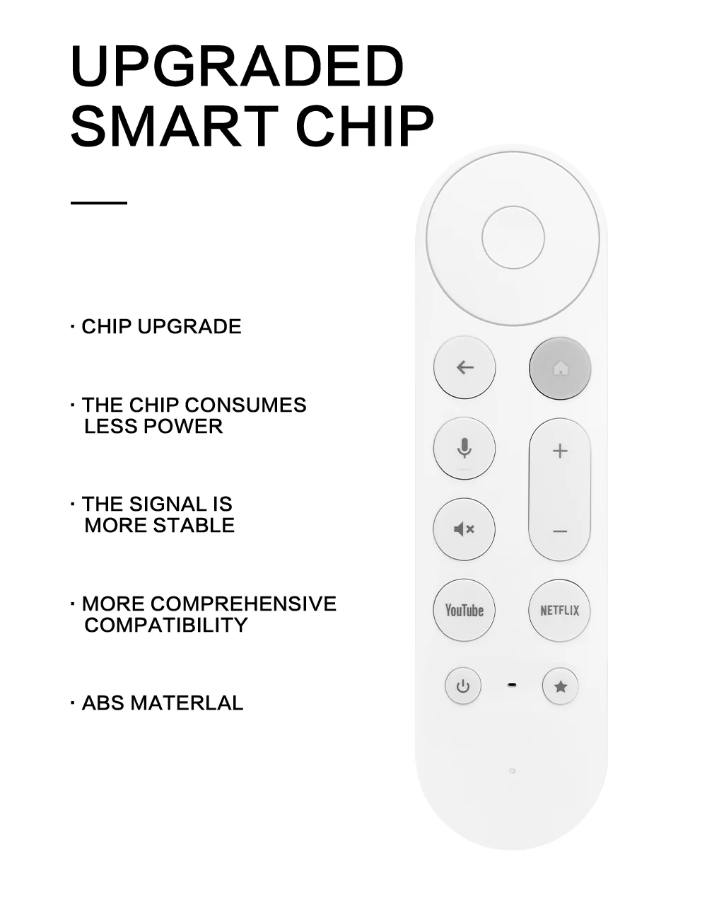 Neue RC-BT1991-V1 Sprachfernbedienung als Ersatz für Google TV Streamer 4K, auch kompatibel mit Chromecast Google TV und Streaming – Detail 3