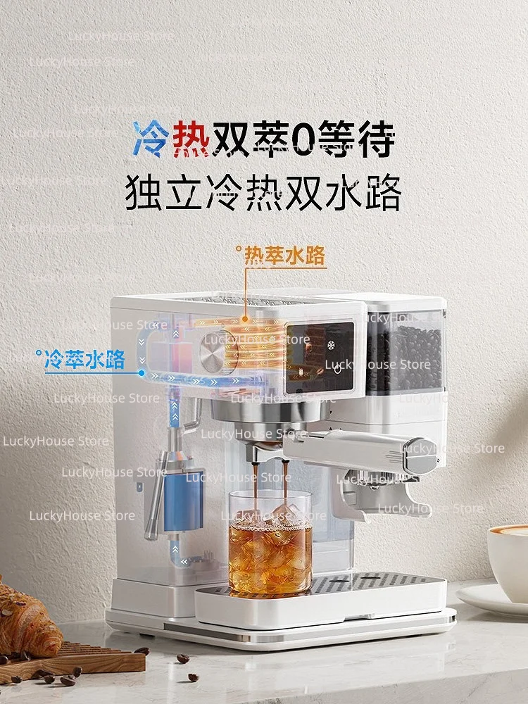 ES3PRO Semi Automatic Espresso Coffee Machine Built In Grinder Hot Cold Dual System for Home