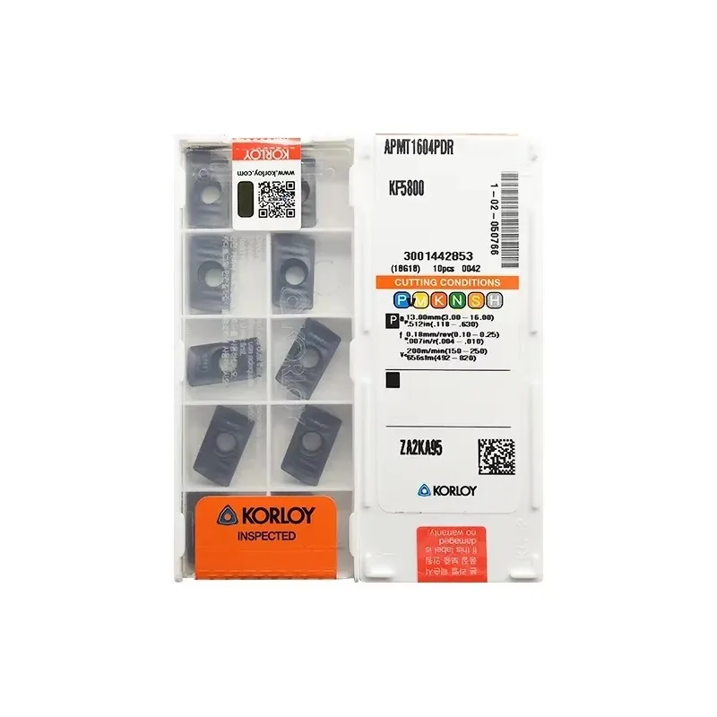 

Korloy 100% Original APMT Milling Insert Blades Set for CNC Machining Centers with KF5800 -Q -MM PC5300 PC6150 PC3600 Coating