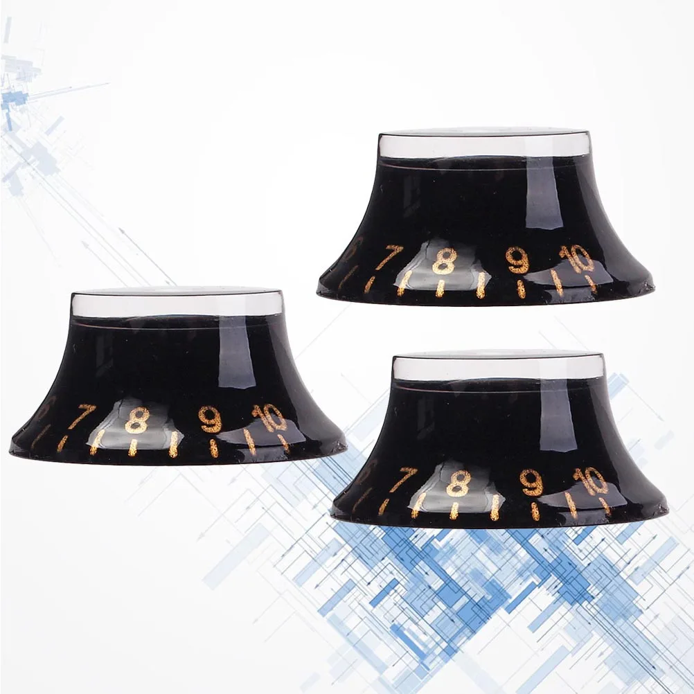 

3Pcs Electric Guitar Control Knobs Volume Tone Speed Plastic Rotary Knobs Replacement Parts Black Guitar Parts