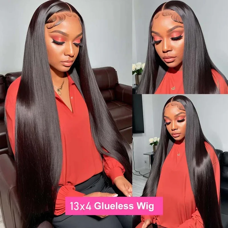 Wig renda depan 13x6 HD wig pendek rambut manusia depan renda lurus tulang wig panjang 30 inci untuk pilihan wanita