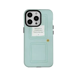 Ins Cute Cartoon Mint Green Phone Case for Iphone 11 12 14 15 16 Pro Max 15 PLUS XR XS MAX Shockproof Protector Shell Back Cover