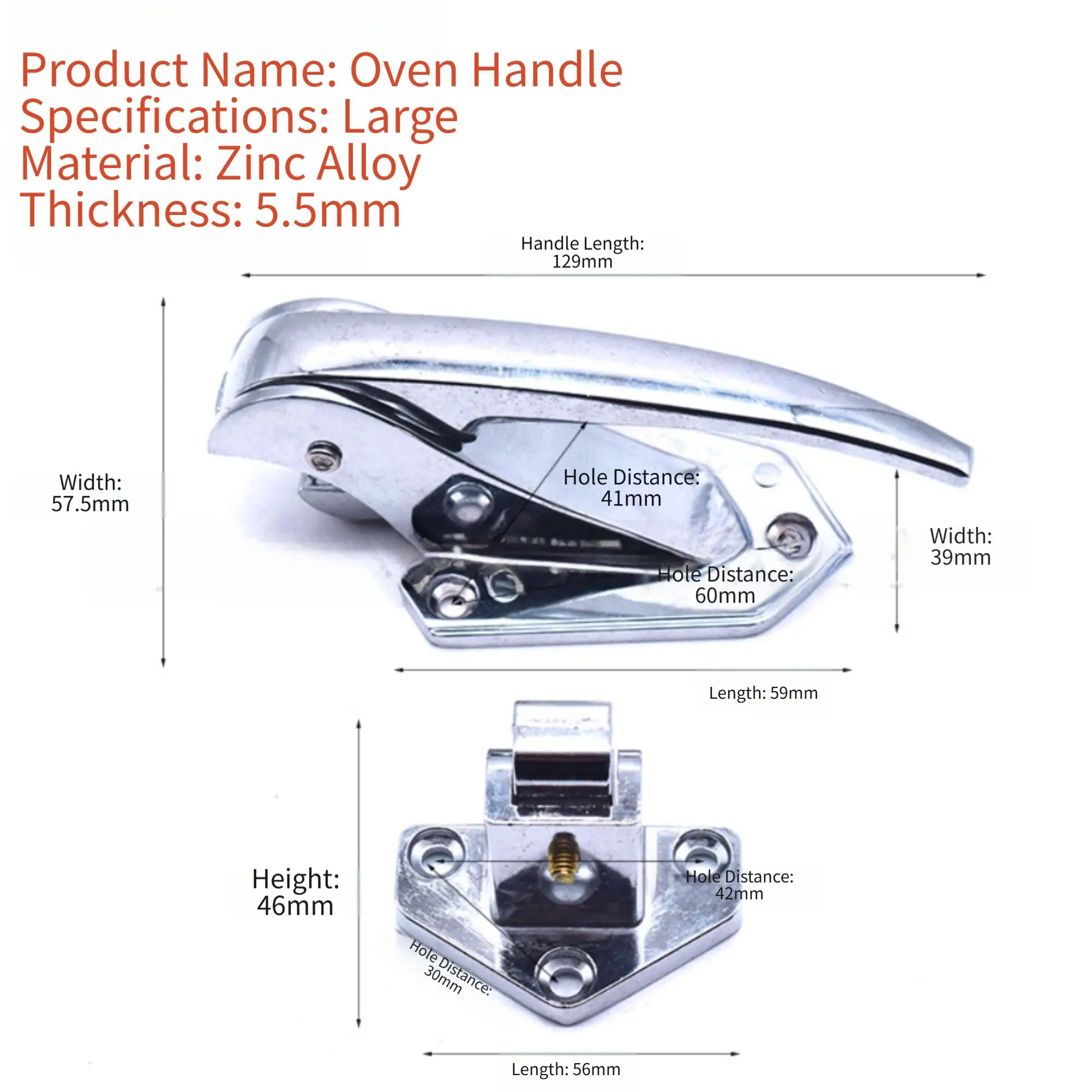 Silvery Oven Door Handle Metal Oven Door Latch Oven Handle Replacement Oven Latch Sturdy Construction High Temperature Resistant