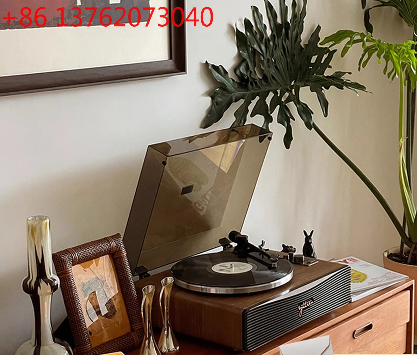 Retro phonograph integrated vinyl machine bluetooth stereo French style decorative record player