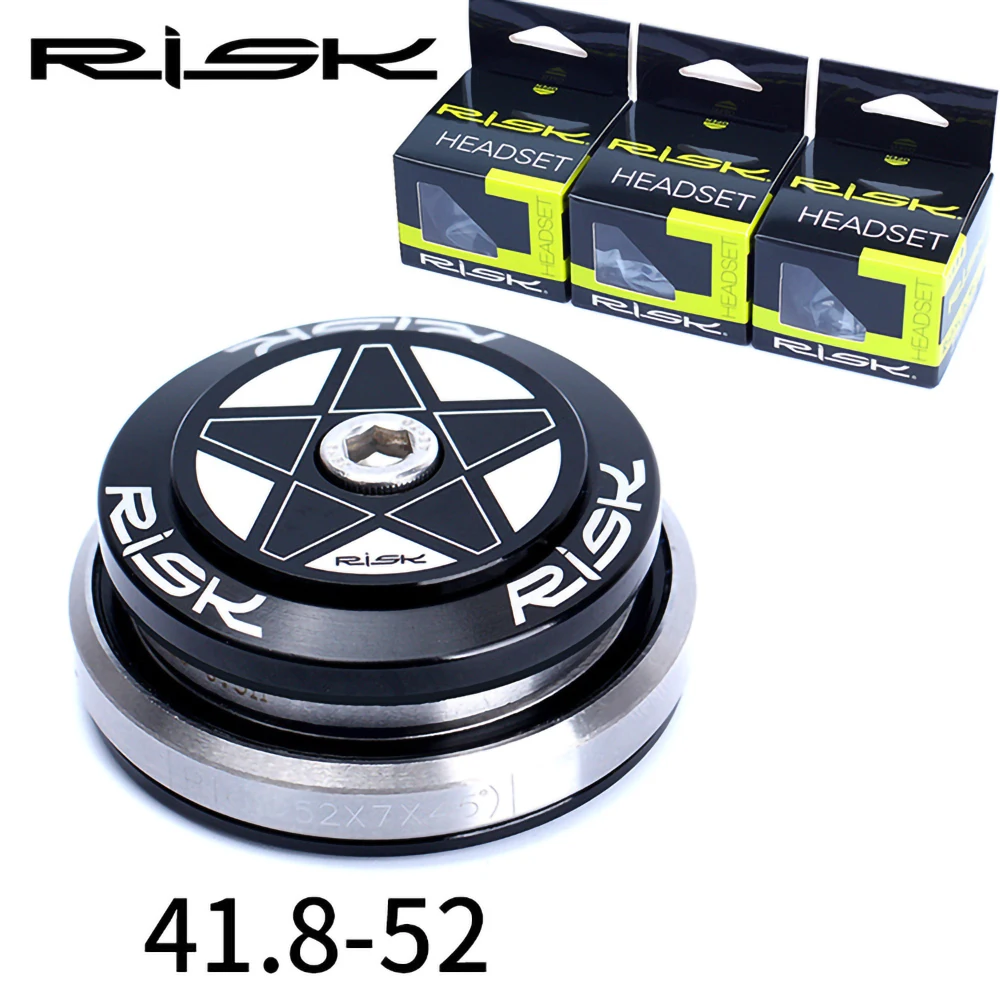 RISK Mountain Road Headset 41.8/42-52mm Double Bearing Headset Integrated 1 1/2 Tapered Straight Fork Bike Headset Group