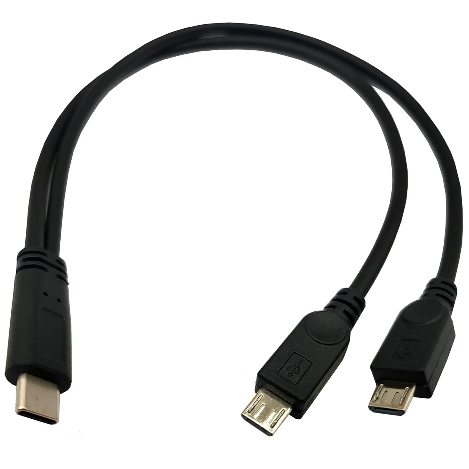 USB C 스플리터 충전 케이블 USB 타입 C 남성에서 듀얼 2 마이크로 USB 남성 2 in 1 스플리터 Y 충전 커넥터 케이블 충전 전용