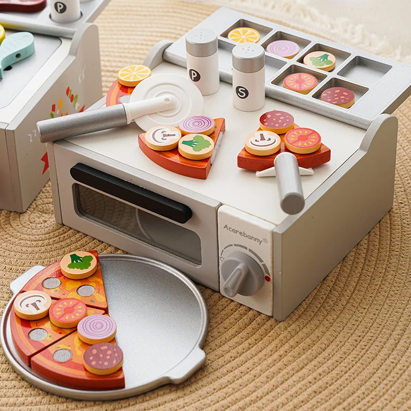 Puzzle giocattolo per bambini Giocattoli da cucina in legno Set Cibo in miniatura Accessori per bambini Montessori Abbastanza giochi da tavolo Giocattoli interattivi Regalo