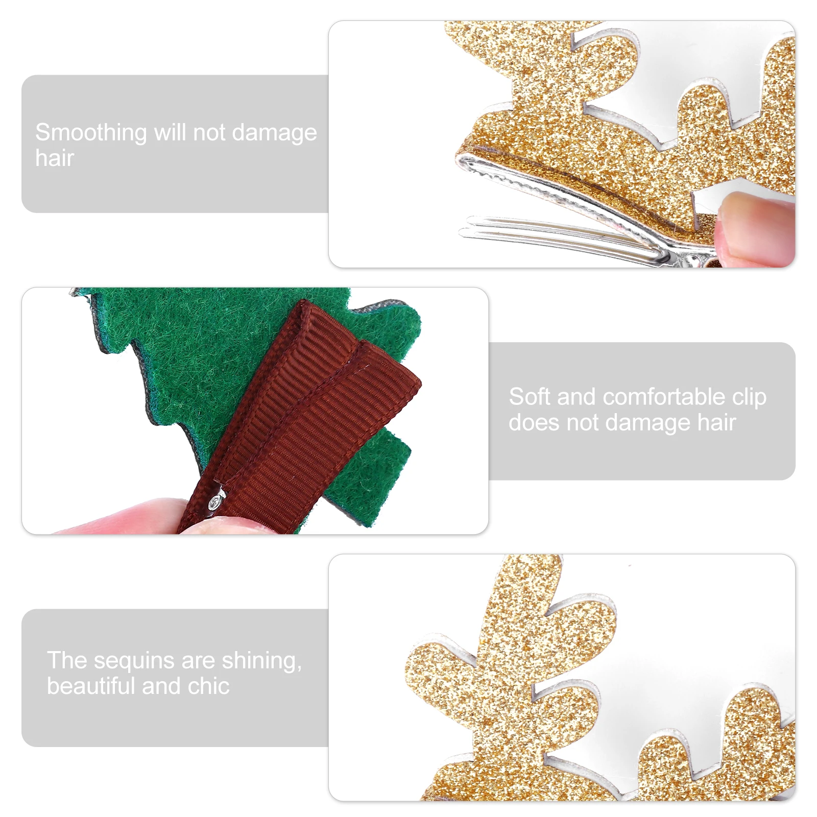 

4 Pcs Children's Hair Accessories Hairpin Clip Girls Christmas Barrettes for Clips