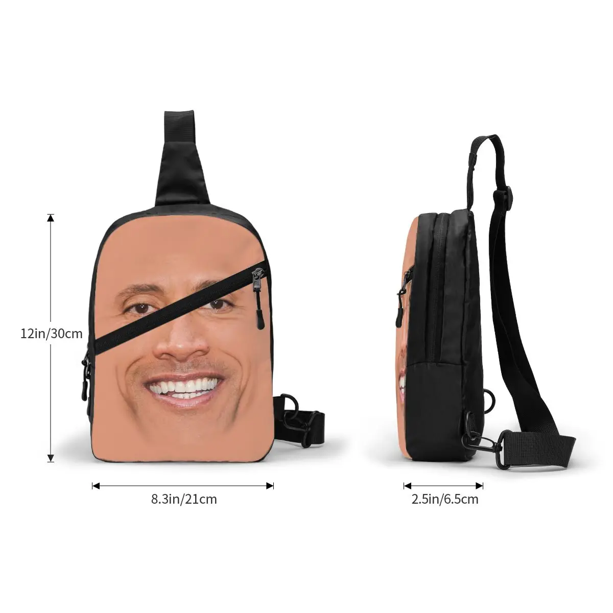 De Rock Dwayne Meme Sling Borst Tas Custom Crossbody Schouder Rugzak Voor Mannen Fietsen Camping Dagrugzak