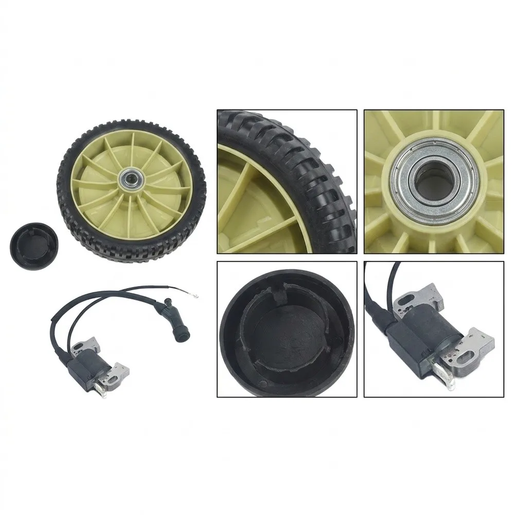 200mm Diameter Wheel Paired with Ignition Coil for Honda HR214 HRU214 HRU215 For Lawn For Mower Maintenance Kit