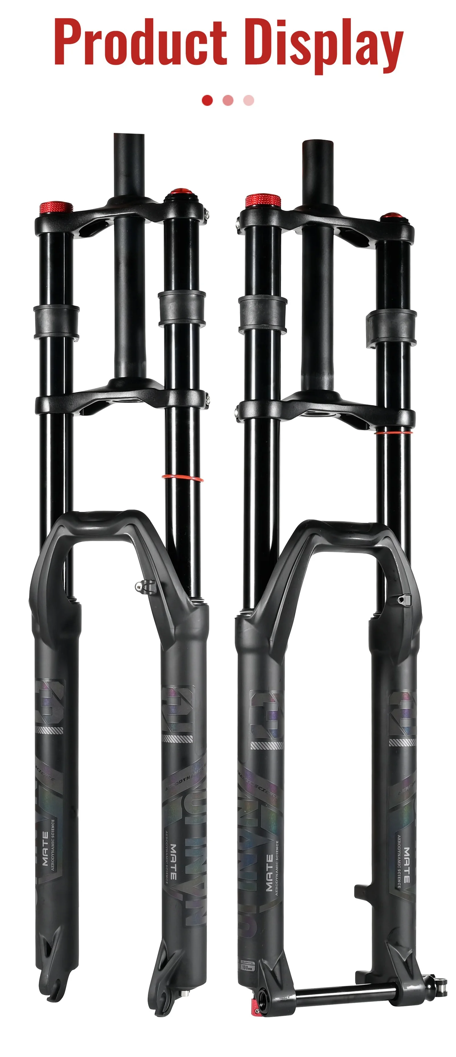 NanLio Doppelschulter-Schnee-Vorderradgabel 27,5 Zoll / 29 * 2,5 Zoll MTB-Gabel 150 mm Reise-Luftversorgungs-Fahrradgabel E-Bike-Gabel 15/9 mm – Detail 12