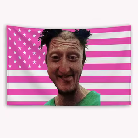 Daniel Larson Decay American Flag Banner | Funny Flat Printed Tapestry, Hanging Decor for Bedroom, Outdoor &amp; Garage