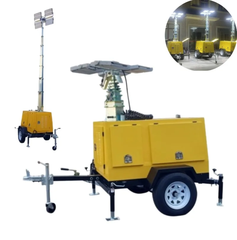 Hot Sale Portable Diesel Mobile Light Tower 7M LED Lighting Tower Generator With Telescopic Mast for Construction Outdoor