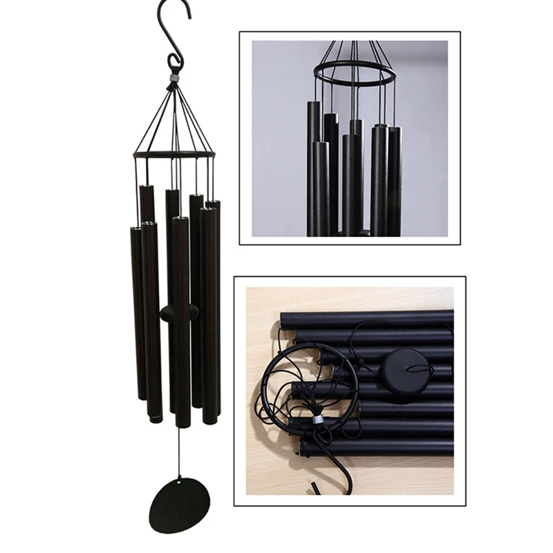 2X Wind Chimes Outdoor Large Deep Tone 8 Metal Tubes Wind Chimes For Home Garden/Yard/Balcony Deco