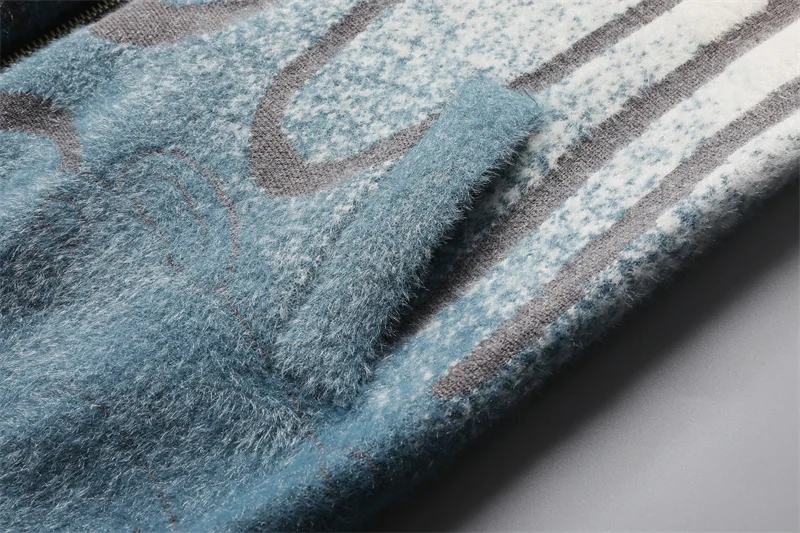Cárdigan con estampado de letras degradadas para hombre, suéteres coreanos, abrigo de diseñador, Chaqueta de punto a la moda para otoño