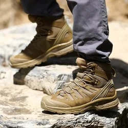 Military Work Shoes Men's Army Field Training Combat Tactical Boots High Top Waterproof Outdoor Mountain Climbing Hiking Boots