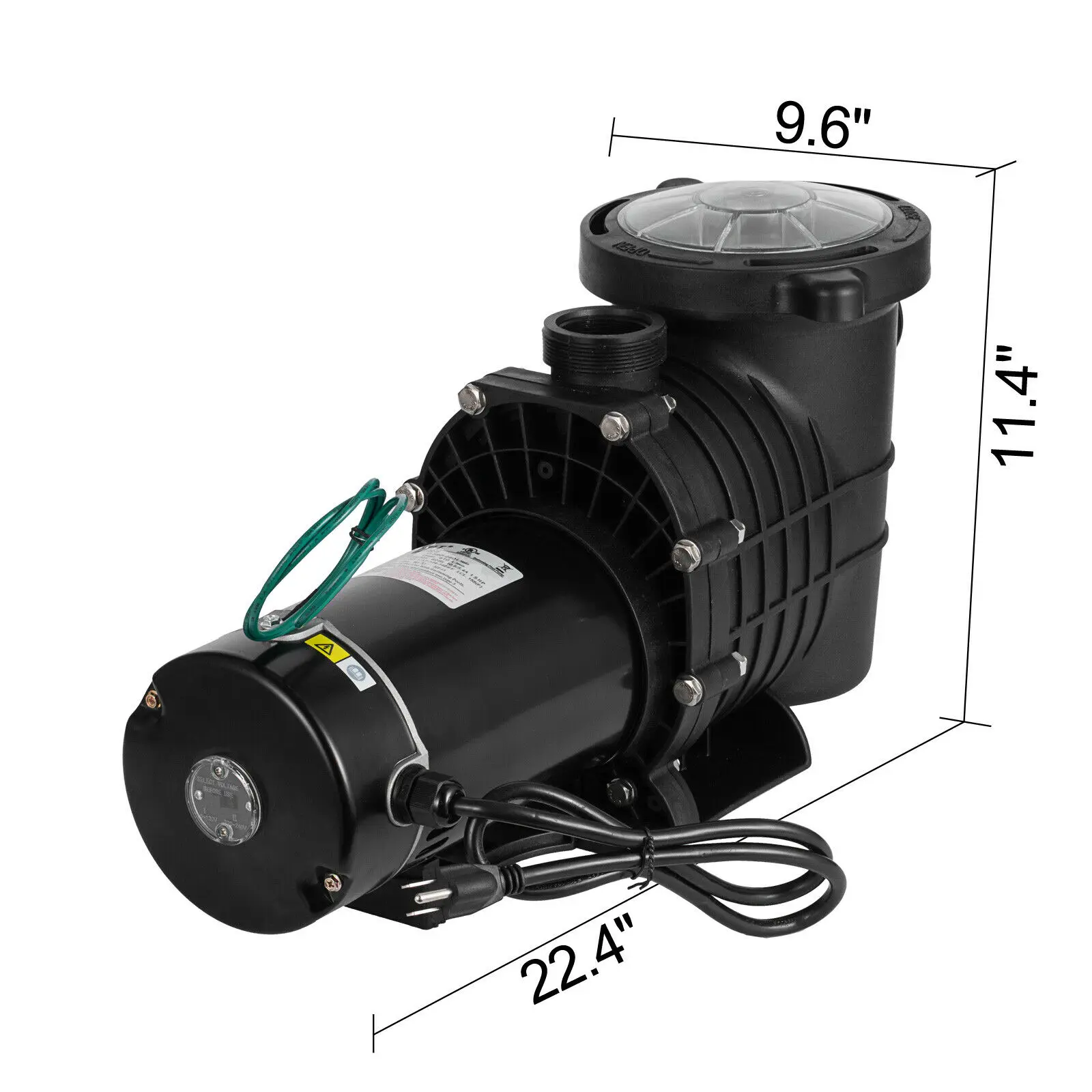 Pompa Air Pompa Kolam Renang Kolam Renang Bersih Pompa Sirkulasi Aliran Tinggi dengan Saringan 220V Tangki Pompa Akuarium Laut 1.5HP