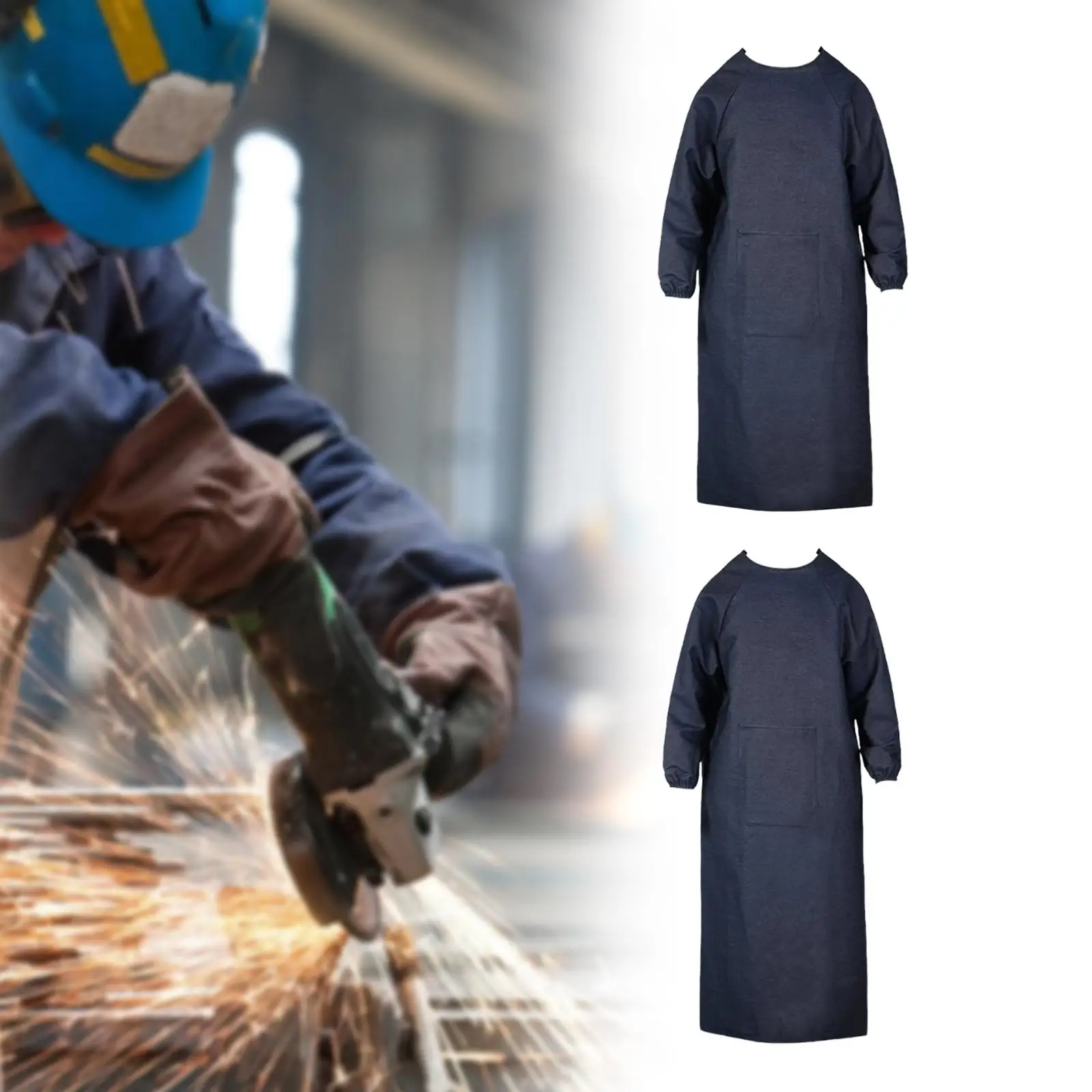 Сварочный фартук с карманным фартуком с длинными рукавами, сверхмощный для ковки, работы по дереву