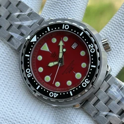 STEELDIVE Popular SD1975 47.5MM Case Red Dial 300M Waterproof AR Sapphire Glass Tuna Dive Mens NH35 Automatic Watches for You