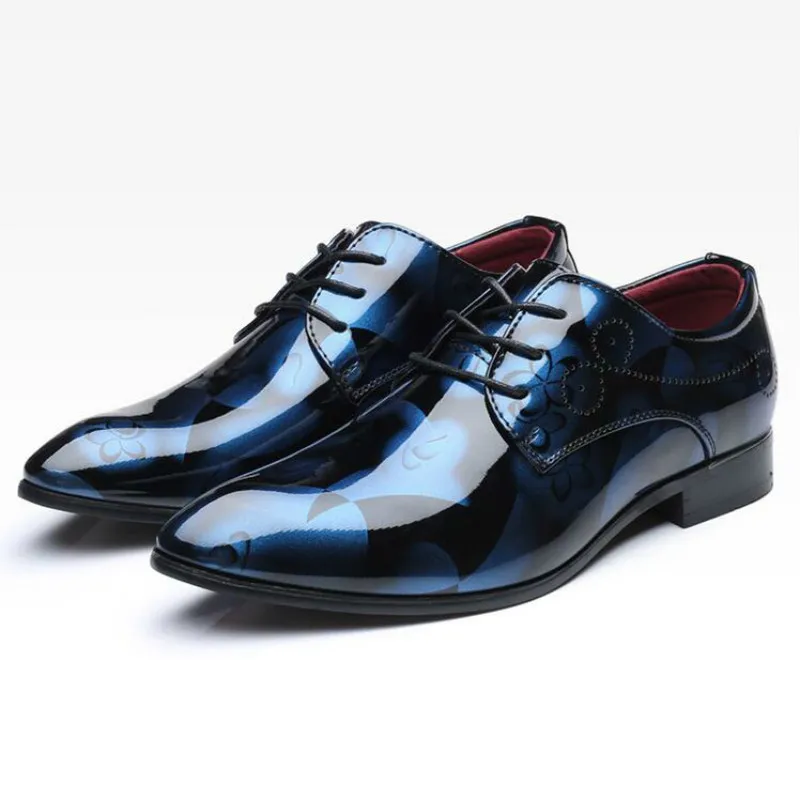 Patent Leather Oxford Shoes for Men Dress Shoes Men Formal Shoes Pointed Toe Business Wedding Shoes Plus Size 50 Dress Shoes