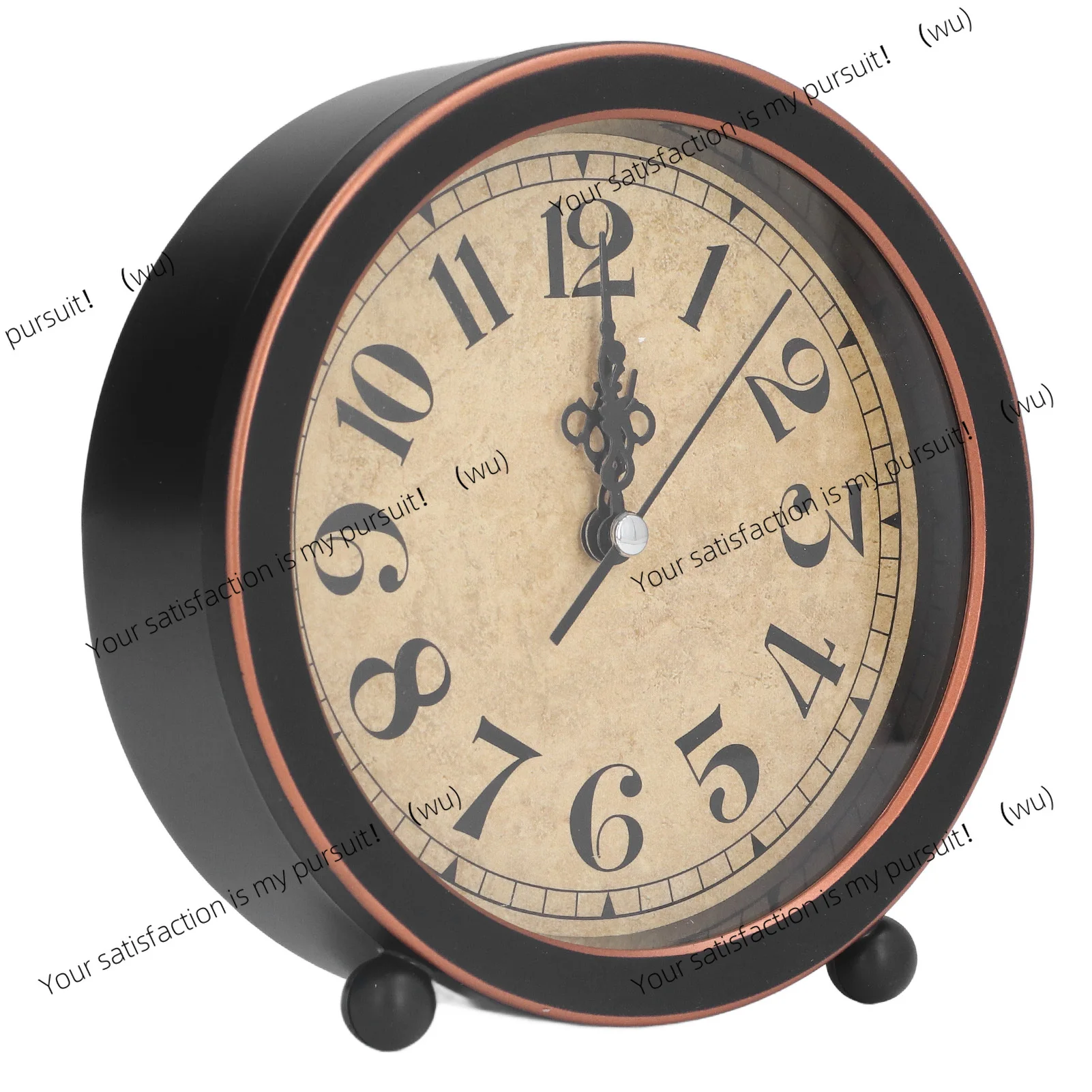 European Retro Desk Clock Silent Ticking Nonradiative High Accuracy Alarm Clock Table Decoration Ornaments for Home Study Room