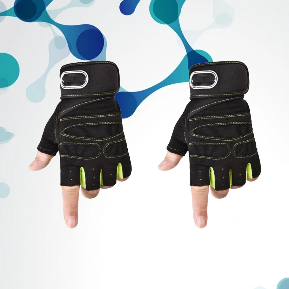 1 Pair Half-Finger Fitness Gloves Breathable Anti-Slip Shockproof Durable For Climbing Cycling Weightlifting Outdoor Sports