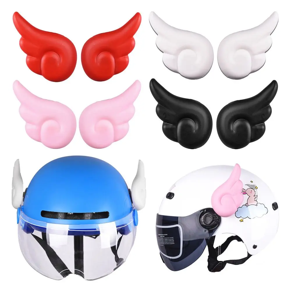Lovely Helmet Decoration Angel Devil Wings Stickers Bicycle Scooter Removable Easy to Install Motorcycle Motorbike Multicolor