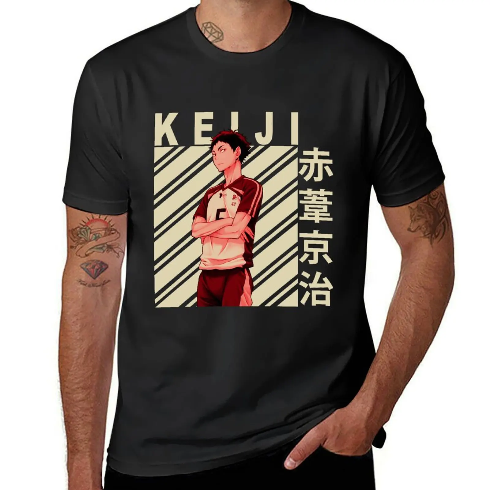 Akaashi Keiji - Vintage Art T-Shirt customs design your own anime clothes blanks shirts graphic tees black t shirts for men