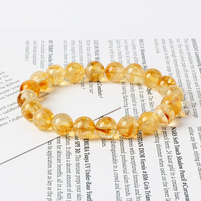 5A Citrine Stone of Wealth Bracelet Men Yellow Creastly Positive Energy Beads Bracelets for Women Energy Healing Jewelry Pulsera