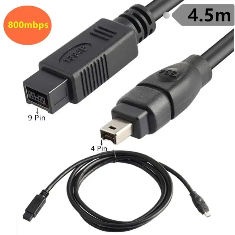 652F 1394 9pin a 4pin Video Cable Transferência bidirecional para conexão rápida do dispositivo home theater e feiras