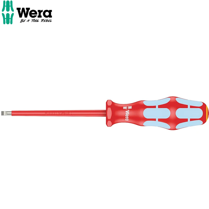 WERA 05022731001 3160 I VDE Stainless Steel Slotted Insulated Screwdriver Reduce Contact Pressure Anti Rolling Design