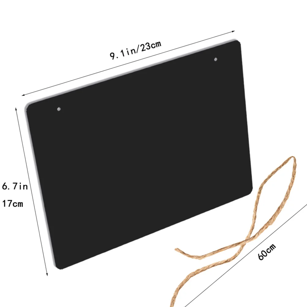 

2pcs Blackboard Decor Hanging Chalkboard Wall Sign Home Message Board Hemp Rope Double-Sided Density Board Ornament For Kitchen