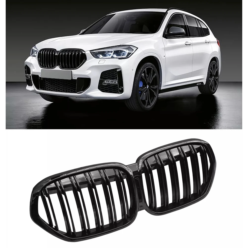 

Front Kidney Grill Grille Double Slats Front Bumper Grille Weather-proof Compatible With X1 F48 F49 2020-2022 51138493451