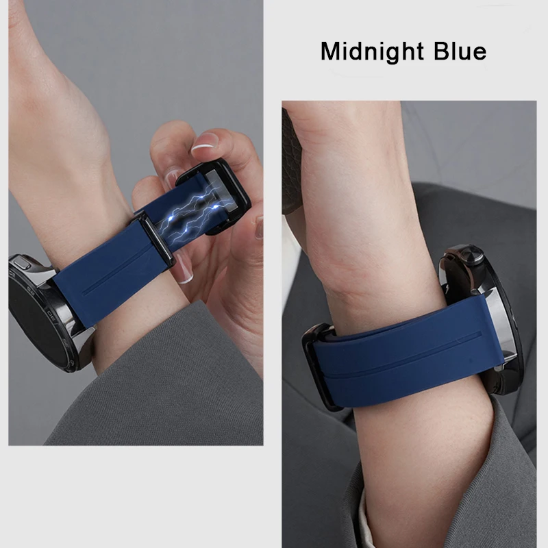 20mm 22mm Strap for Samsung Galaxy Watch 6/4/5 Pro/Classic/Gear S3/Active 2 Silicone Magnetic Buckle Sport Huawei GT 2 2e 3 Band