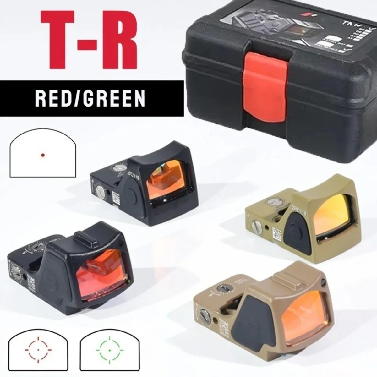 Mira réflex táctica MR Red Dot, mira óptica de puntería ajustable, compatible con riel de 20mm, Airsoft Gl *ck 17 19 AR15 M4