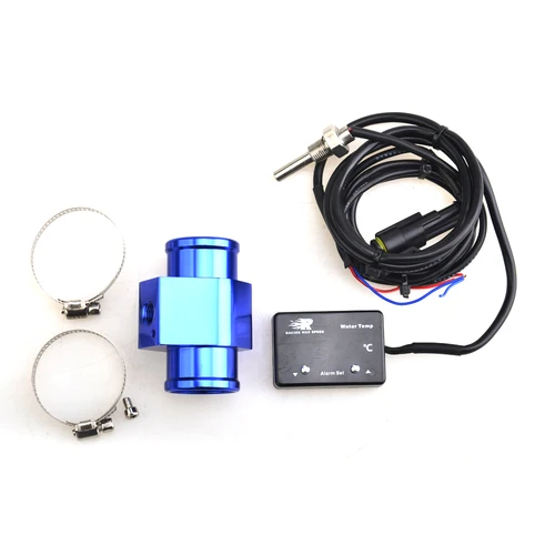Medidor de temperatura del agua digital automático de 12v CC 1/8 Npt medidor de temperatura del agua cuadrado Skyline WRX Evo MPS con adaptador de Sensor de tubo de junta