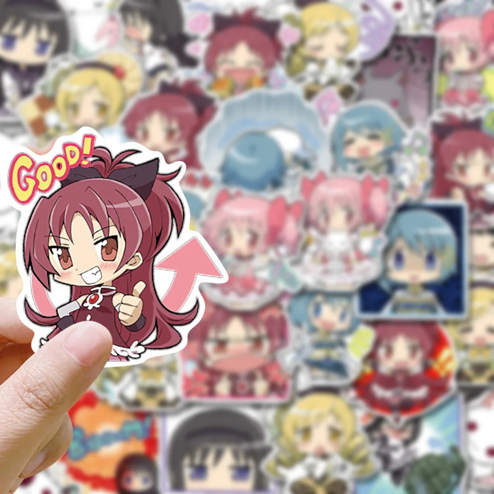 48 قطعة أنيمي Puella Magi Madoka Magica ملصقات Kawaii الكرتون فتاة كانام مادوكا Akemi Homura الشارات لأجهزة الكمبيوتر المحمول الهاتف الدراجة