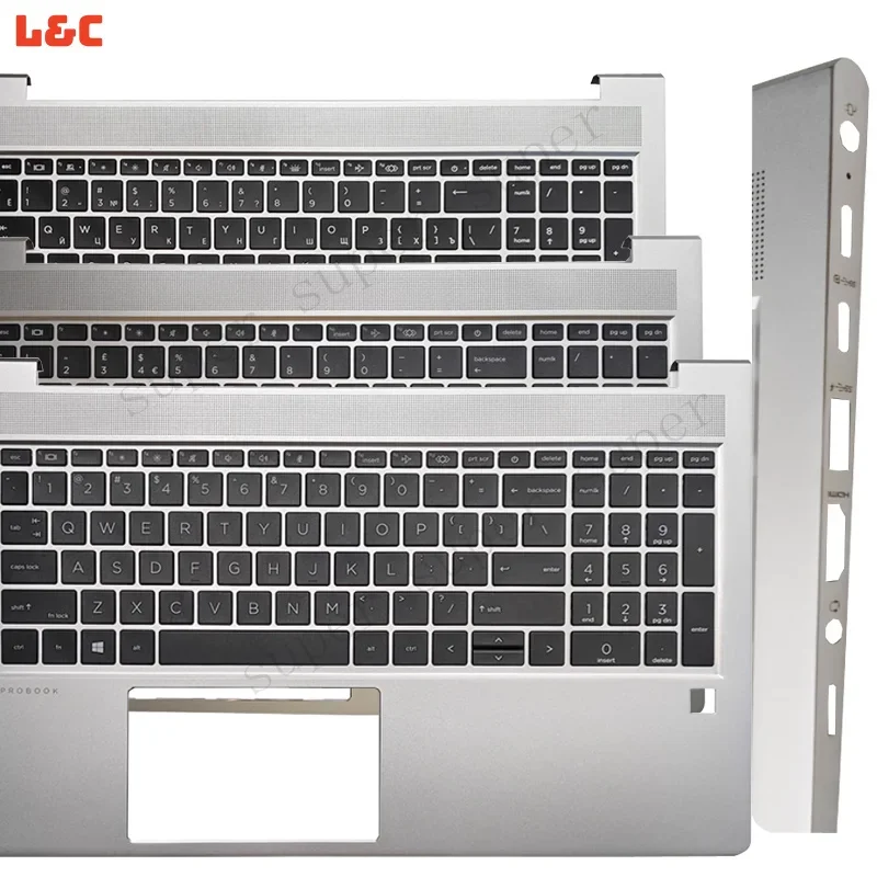 New For Probook 450 455R G10 HSN-Q34C ZHAN 66 15 G6 US/UK/RU/SP/IT Backlit Keyboard Palmrest Upper Cover With SD Interface Case