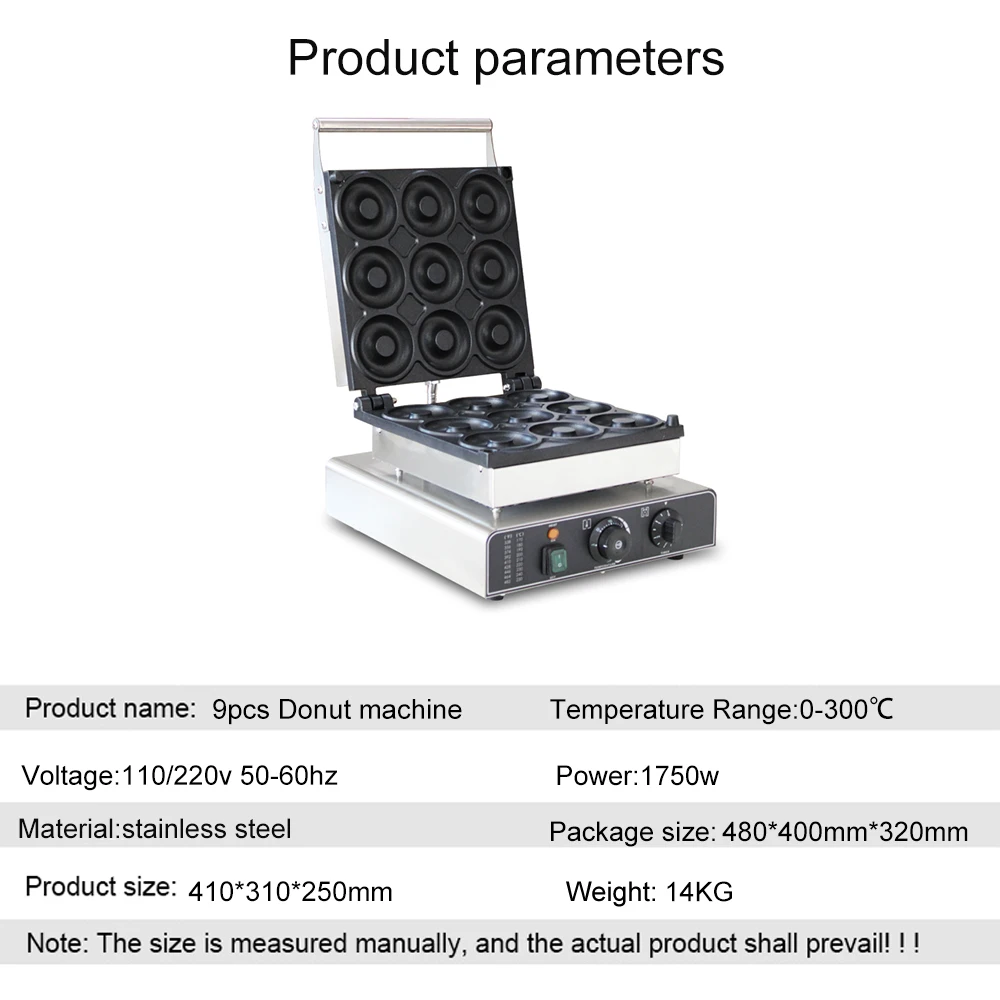 الكهربائية 220 فولت/110 فولت 9 قطعة آلة دونات الحلو صانع الوافل دونات دونات آلة الكوكيز كبيرة الحجم صنع الوافل