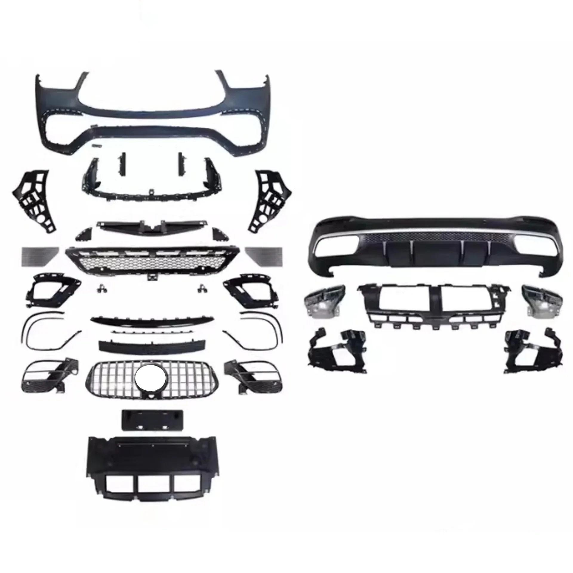 

Unpainted Resin Front Bumper Assembly Rear Lip for Mercedes Benz GLE Class W167 Convert GLE63 Body Kit Auto Accessories