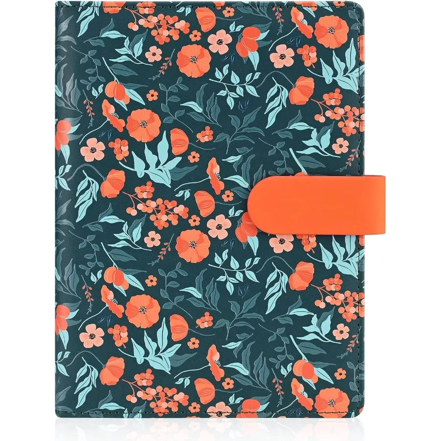 

Органайзер A5 с цветочным принтом, кожаный переплет из искусственной кожи, чехол для ноутбука, многоразовый чехол для портфеля A5 Jourl, 6-кольцевой органайзер для переплета с