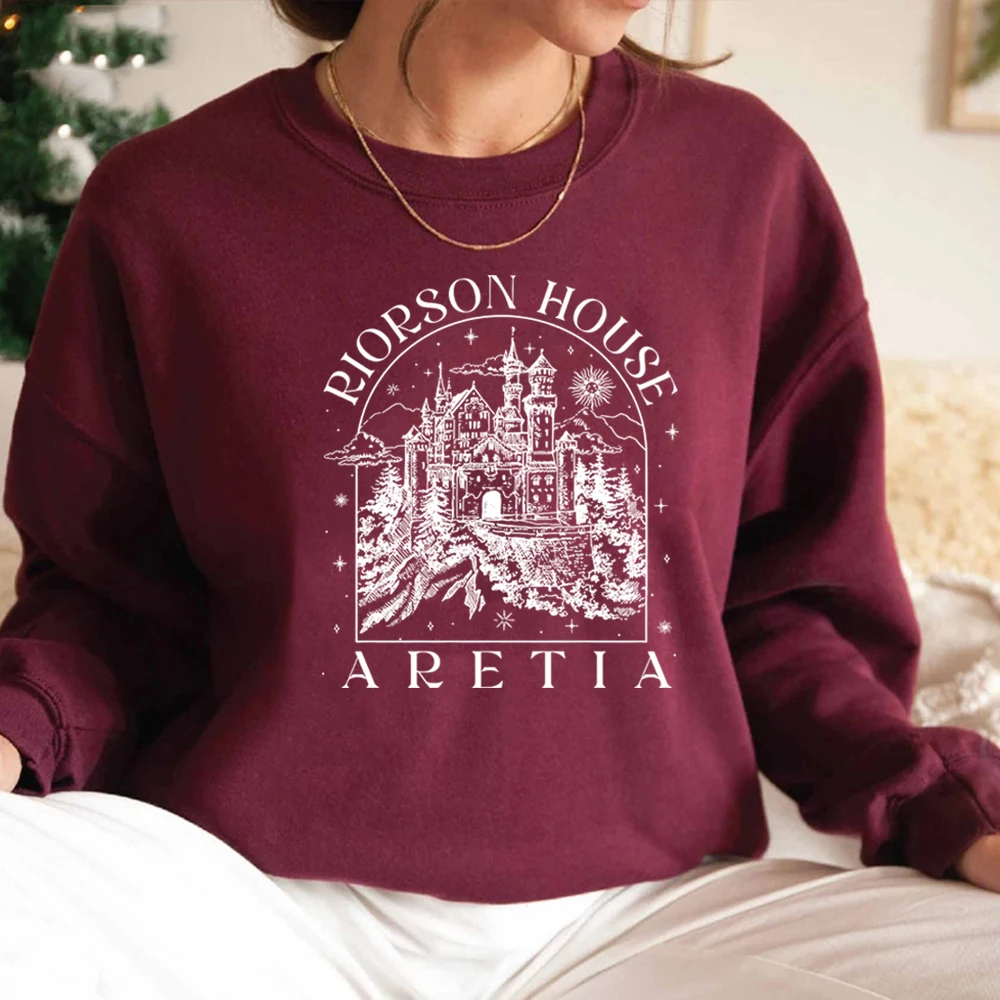 Xaden Riorson House Sweatshirt Aretia Iron Flame Hoodie Vintage Unisex Long Sleeve Sweatshirts Retro Casual Crewneck Pullovers