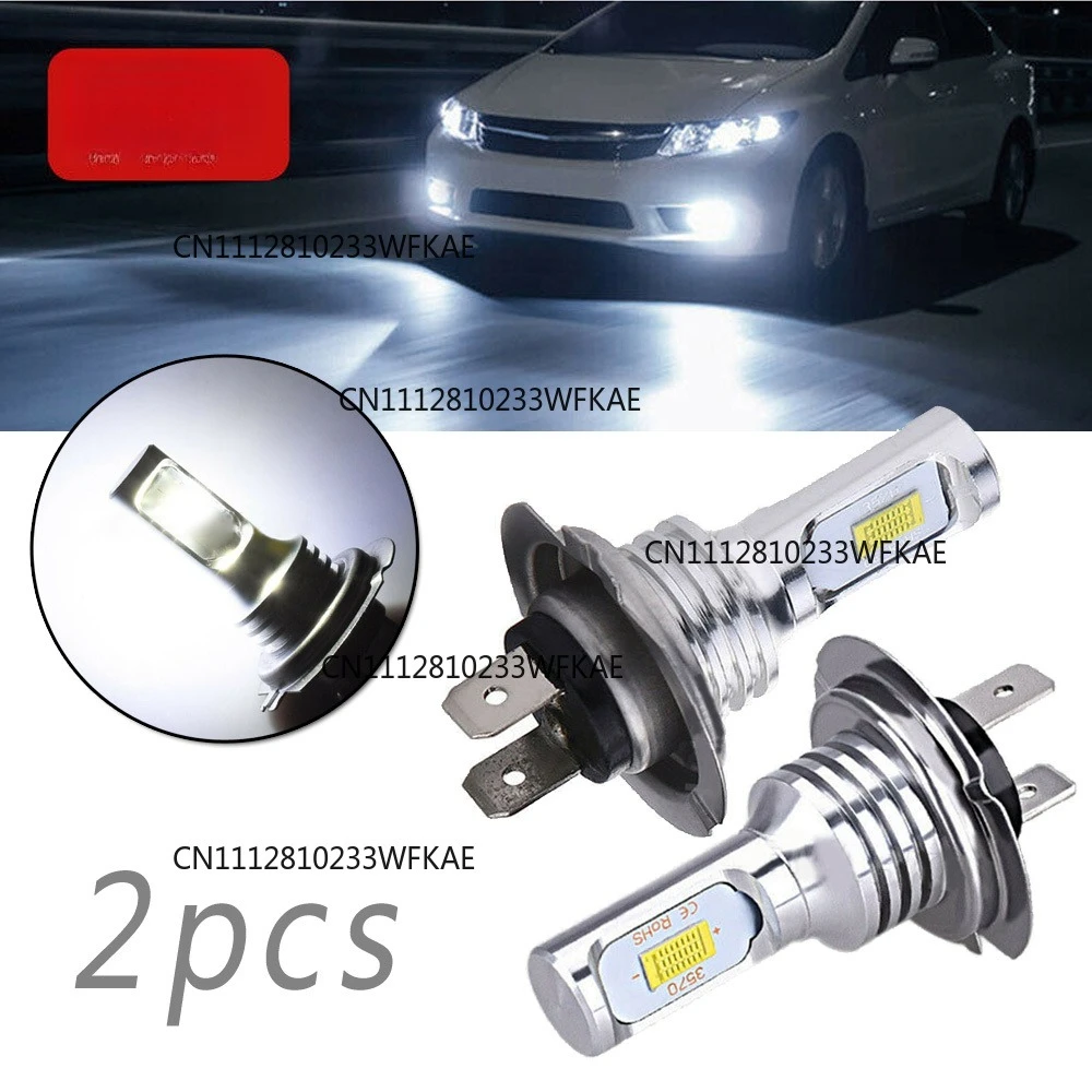 2pcs H7 LED Headlight Bulbs Lights High Low Beam 55W 8000LM 6000K Super Bright Auto Driving Running Lamps