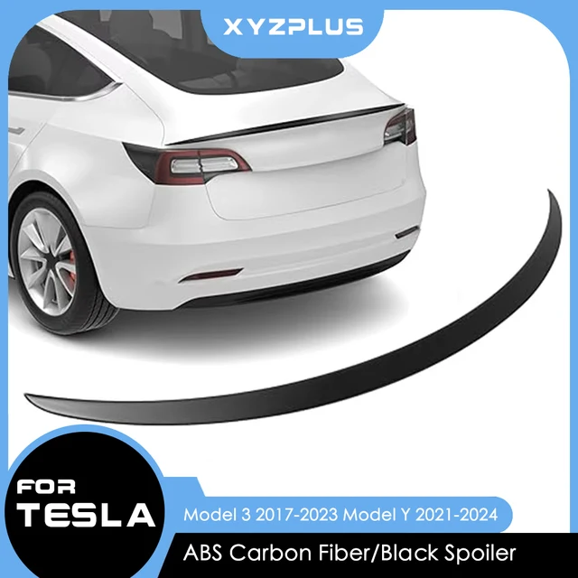 Samochodowy spojler ABS z włókna węglowego dla Tesla Model 3 Y 2023. Oryginalna, wysokowydajna modyfikacja zewnętrzna Model3 2022 Akcesoria