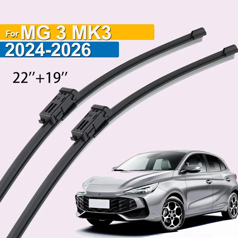 

Wiper Front Wiper Blades For MG 3 MG3 2024 - 2026 Windshield Windscreen Clean Window Car Rain Brushes 22''+19''