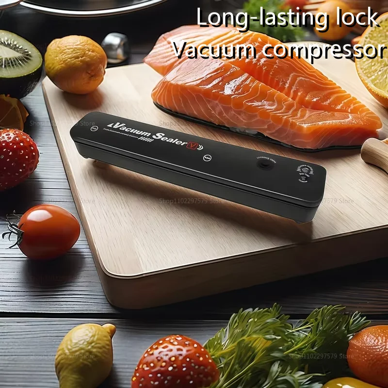 220V 110V Electric Vacuum Sealer Machine Food Saver with Vacuum Bags Compact Household Food Freshness System Kitchen Appliance